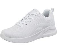 Skechers Women's Bobs Buno How Sweet Sneaker, White Duraleather, 6 UK
