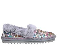 Skechers Women's BOBS Cosy Kiss - Bundled Bark Slipper in Gray, Size 4.5 | Textile, Vegan