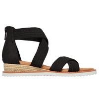 Skechers Women's BOBS Desert Kiss - Desert Nights Sandals in Black, Size 8 | Textile