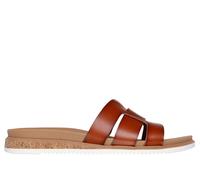 Skechers Women's DESERT KISS LOW Double H Strap Slide Chestnut Duraleather | Size: 6 Skechers Chestnut 6