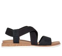 Skechers Women's BOBS Desert Kiss Low Sandals in Black, Size 4 Wide | Textile/Synthetic, Vegan