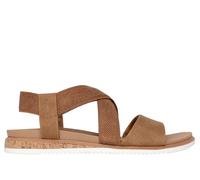 Skechers Women's BOBS Desert Kiss Low Sandals in Chestnut, Size 5 Wide | Textile/Synthetic, Vegan