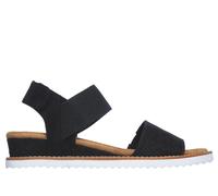 Skechers Women's BOBS Desert Kiss Sandals in Black, Size 5 Wide | Textile