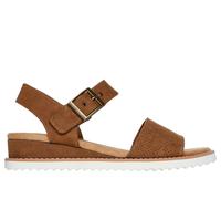 Skechers Women's BOBS Desert Kiss - Serendipitous Sandals in Chestnut, Size 3 | Textile, Vegan, Machine Washable