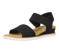 Skechers Women's Bobs Desert Kiss Stretch Quarter Strap Sandal Flat Black 7 M US
