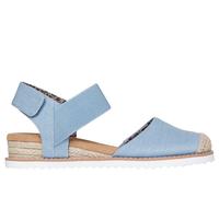 Skechers Women's BOBS Desert Kiss - Sun Shining Sandals in Blue, Size 8 | Textile, Vegan, Machine Washable