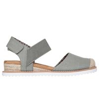 Skechers Women's BOBS Desert Kiss - Sun Shining Sandals in Olive, Size 7 | Textile, Vegan, Machine Washable