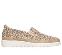 Skechers Women's BOBS Flexpadrille HI - Coast Cruise Slip-On Shoes in Leopard, Size 4 | Textile, Vegan, Machine Washable