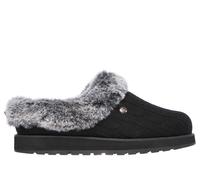 Skechers Women's Keepsakes Ice Angel Slipper, Black Cable Knit Sweater/Faux Fur Trim, 6 UK