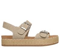 Skechers Women's BOBS Misty Kiss - Summer Stroll Sandals in Natural, Size 7 | Textile/Metal, Vegan