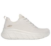 Skechers Women's BOBS Sport B Flex HI - Flying HI Sneaker in Off White, Size 4 | Textile/Synthetic, Vegan, Machine Washable
