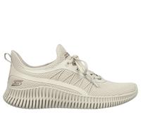 Skechers Women's BOBS Sport Geo - New Aesthetics Sneaker in Taupe, Size 2 | Textile/Synthetic, Vegan, Machine Washable
