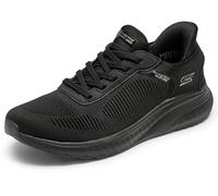 Skechers Women's Bobs Squad Chaos Current Muse Slip-In Trainers, Black Textile, 2 UK Wide