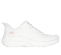 Skechers Women's BOBS Sport Squad Waves - Still Wading Sneaker in White, Size 3 | Textile/Synthetic, Vegan, Machine Washable