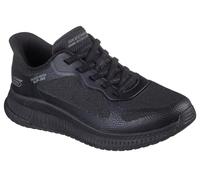 Skechers Women's Bobs Squad 4 Staple Look Slip-in Trainers, Black Mesh, 4.5 UK