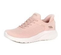 Skechers Women's Bobs Squad Chaos Current Muse Slip-On Sneakers, Light Pink Textile, 4 UK