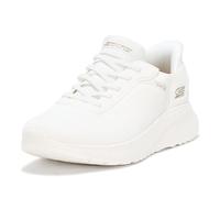 Skechers Women's Bobs Squad Chaos Current Muse Slip-On Sneakers, Off White Textile, 4 UK Wide