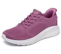 Skechers Women's Slip-On Sneakers BOBS Sport Squad Chaos Current Muse Dark Rose Textile Vegan UK 5