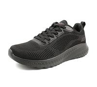 Skechers Women's Bobs Squad Chaos - Face Off Sneaker, Black Engineered Knit Trim, 2.5 UK