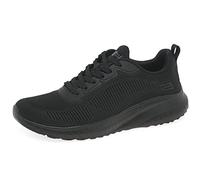 Skechers Women's Bobs Squad Chaos - Face Off Sneaker, Black Engineered Knit/Trim, 6 UK