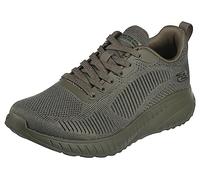 Skechers Women's Bobs Squad Chaos Face Off Sneaker, Olive Engineered Knit, 7 UK