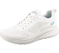 Skechers Women's BOBS Squad Chaos FACE Off Sneaker, White Engineered Knit, 4 UK