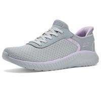 Skechers Womens Bobs Squad Chaos - Stroke of Luck, Grey Lavender, 7 Wide