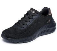 Skechers Women's Bobs Squad Waves Current Look Trainers, Black Knit, 6 UK