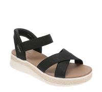 Skechers Women's Bobs Sun Ray - Bright Take Hands Free Slip-ins Sandal, Black White, 6.5 UK