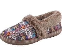 Skechers Women's Bobs Too Cozy Chic Cat Slippers, Multi Microfiber Suede/Faux Fur Trim, 4 UK