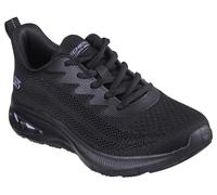 Skechers Women's Bobs Unity Sleek Waves Sneaker, Black Engineered Knit/Trim, 3 UK