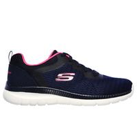 Skechers Women's Bountiful - Quick Path Sneaker in Navy Blue/Hot Pink, Size 4.5 | Textile/Synthetic, Vegan