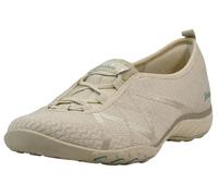 Skechers Women's Breathe-easy - A-look Trainers, Natural Soft Knit Mesh Aqua Trim, 4.5 UK