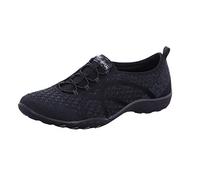 Skechers Women's Breathe Easy Fortune Knit Trainers, Black, 4.5 UK