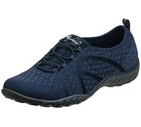 Skechers Women's Breathe Easy Fortune Knit Trainers, Blue Navy, 8 UK