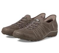 Skechers Women's Breathe Easy-Home Body Hands Free Slip-ins Sneaker, Dark Taupe Microleather/Knit, 8 UK
