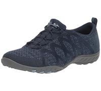 Skechers Women's Breathe-Easy Infi-Knity Sneaker, Navy Knit, 9 UK