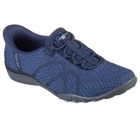 Skechers Women's Slip-ins: Breathe-Easy - Knitty Waves Slip-On Shoes in Navy Blue, Size 4 | Textile/Synthetic, Vegan, Machine Washable