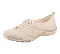 Skechers Women's Breathe-easy - A-look Trainers, Natural Soft Knit Mesh Aqua Trim, 6.5 UK