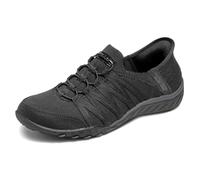 Skechers Women's Breathe-Easy Roll-with-Me Slip-in Trainers, Black Ripstop/Knit, 4 UK