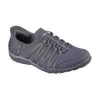 Skechers Women's Breathe-Easy Roll-with-Me Slip-On Sneakers, Charcoal Ripstop/Knit, 3 UK
