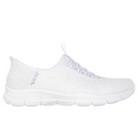 Skechers Women's Brilliance - Night Shift Slip-On Shoes in White, Size 7 | Textile/Synthetic, Vegan, Machine Washable