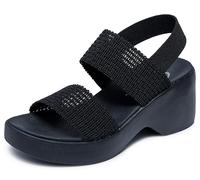 Skechers Women's Cali Day Sandals in Black, Size 4 | Textile, Vegan