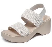 Skechers Women's CALI Day Heeled Sandal, White, 7 UK