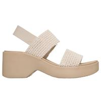 Skechers Women's CALI Day Heeled Sandal, White, 4 UK