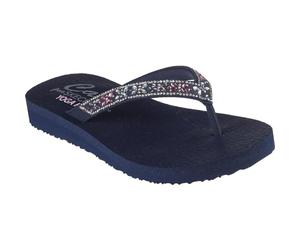 Skechers Women's Cali Meditation Butterfly Garden, Navy Mitobuck/Multi Gem Rhiestone Trim, 8 UK