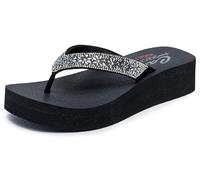 Skechers Women's Cali Vinyasa Wild Daisies, Black Mitobuck/Gem Stone Trim, 5 UK