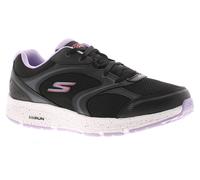 Skechers Women's GO Run CONSISTENT Vivid Horizon Sneaker, Black Leather/Lavender Trim, 6 UK