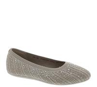 Skechers Women's Cleo 2.0-Glitzy Daze Ballet Flat, Taupe, 6