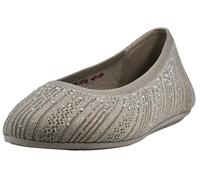 Skechers Women's Cleo 2.0-Glitzy Daze Ballet Flat, Taupe, 8